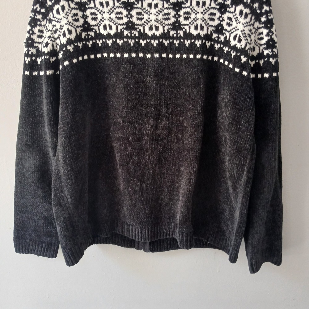Alfred Dunner Vintage Size Large Knit Full Zip Sweater Snowflakes Embroidered - Picture 14 of 14